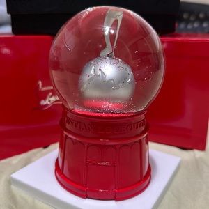 Christian Louboutin red holiday stilleto snow globe. Brand new in box.